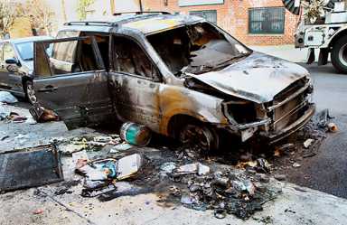 Firebomb! Thugs torch cars on 14th Street in Slope
