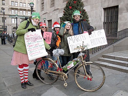 Marty looks bike gift in the mouth