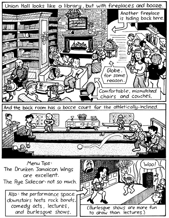 Our cartoonist likes Union Hall