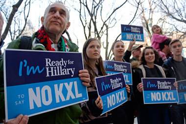 The Hillary effect: Protesters come to Heights to get Clinton’s ear
