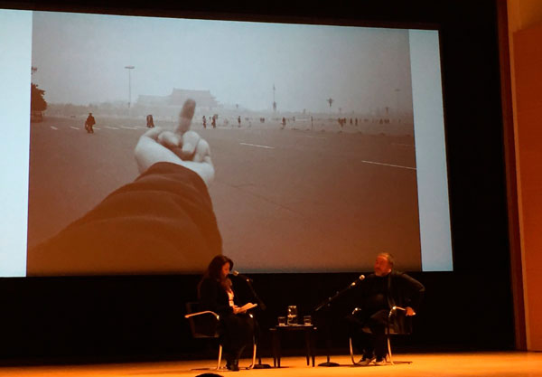 Ai Weiwei defends posing as dead Syrian toddler in Brooklyn Museum appearance