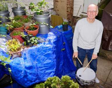 Rat-a-tat-tat! Sloper claims he scared off rodents with his drums before city slapped him with fine