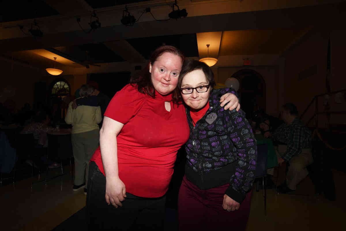 Adults with developmental disabilities party at Clinton Hill college