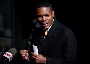 Bronx City Councilman Ritchie Torres speaks during a news conference regarding the Kushner Companies in New York