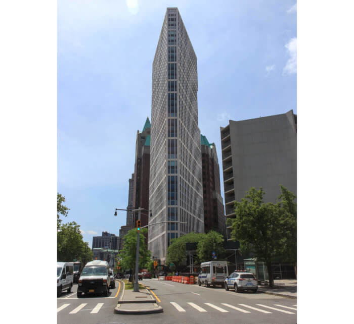 tall building where bk heights public library is housed