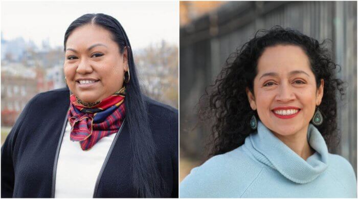 composite of two women smiling at the camera after extending lease for 38th street train yard parking lot