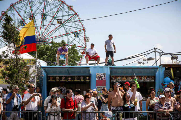 coney island mermaid parade crowd