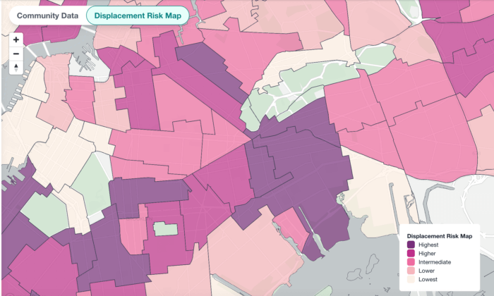 map of brooklyn risk of displacement