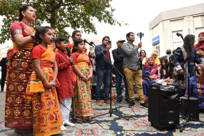 people in bangladeshi dress at conaming