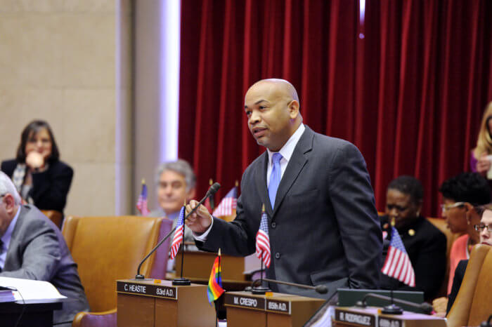 state assembly speaker carl heastie speaking in chamber