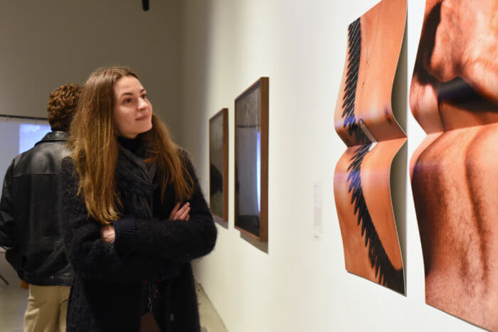 Attendees view Pacifico Silano's work