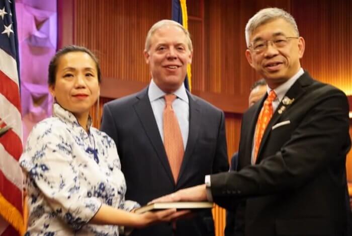 lester chang being sworn in