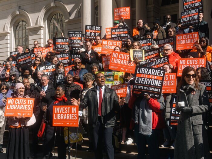 brooklyn public library rally
