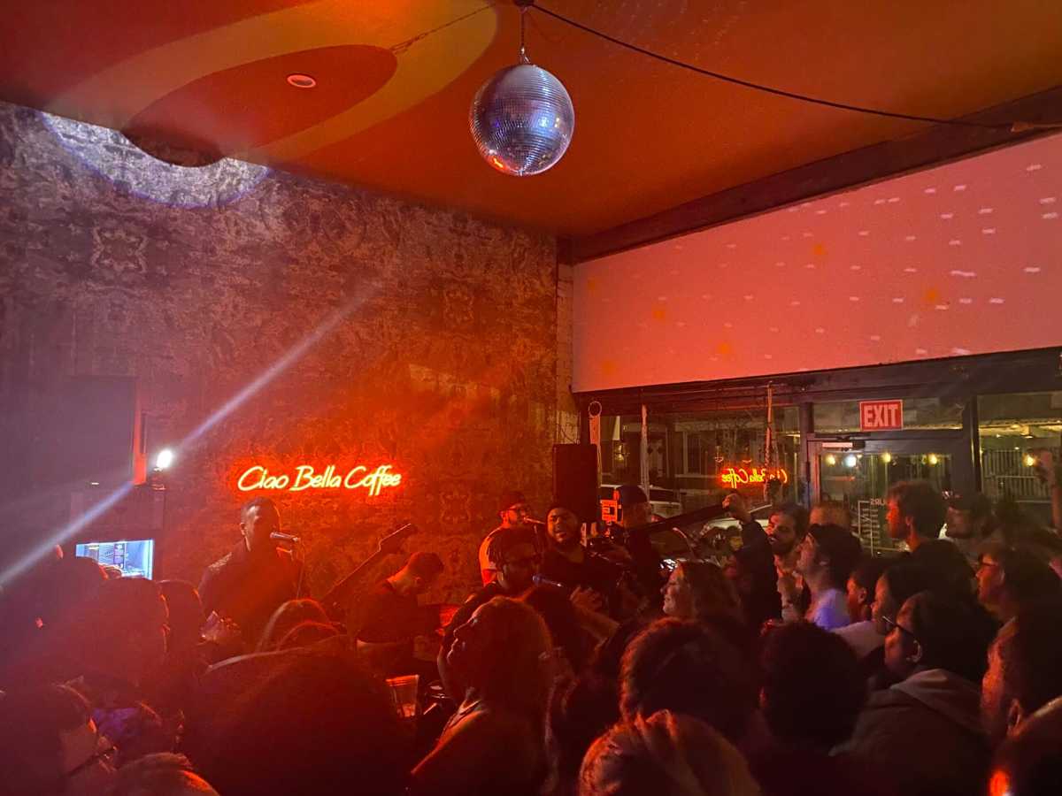 Ciao Bella enthusiasts gathered in the small PLG cafe to celebrate the shop's third anniversary.