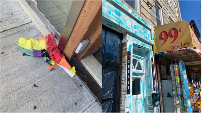 scene of bay ridge pride flag vandalism