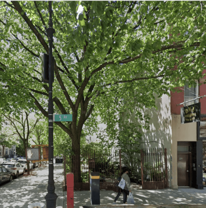 The Park Slop Fifth Avenue BID honor Earth Day with a ribbon cutting of their renovated green space and plant shelter.