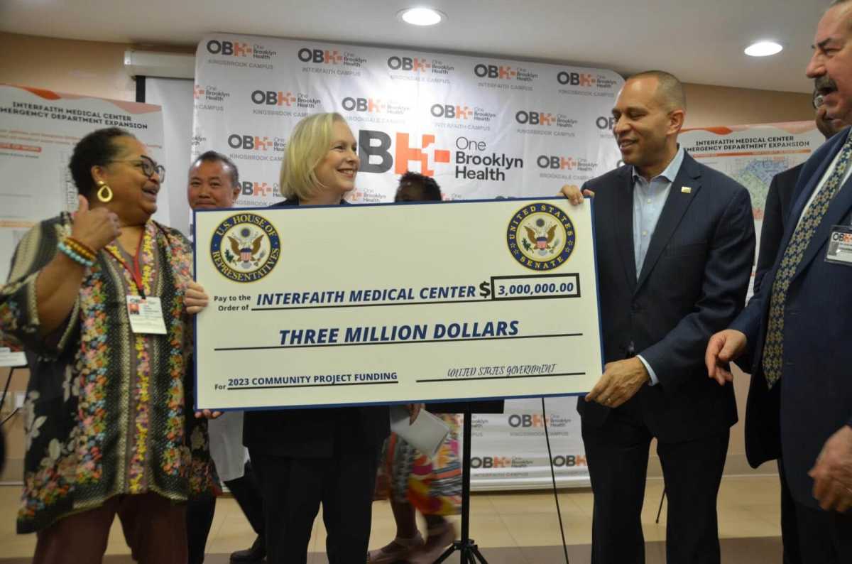 Three local electeds have helped secure $3 million to renovate the emergency department at Interfaith Medical Center