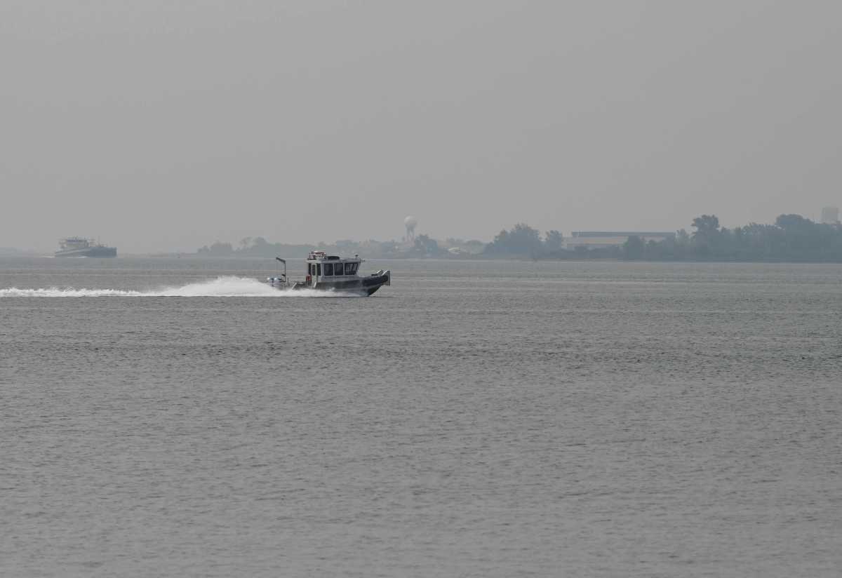 boat wildfire smoke