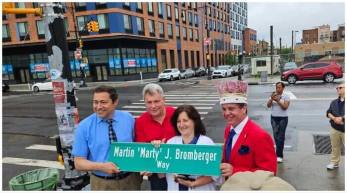 Brooklyn Cyclone's mascot and emcee, King Henry, officiated the ceremony outside of Maimonides Park.