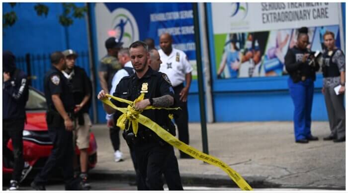 cop taping cypress hills crime scene