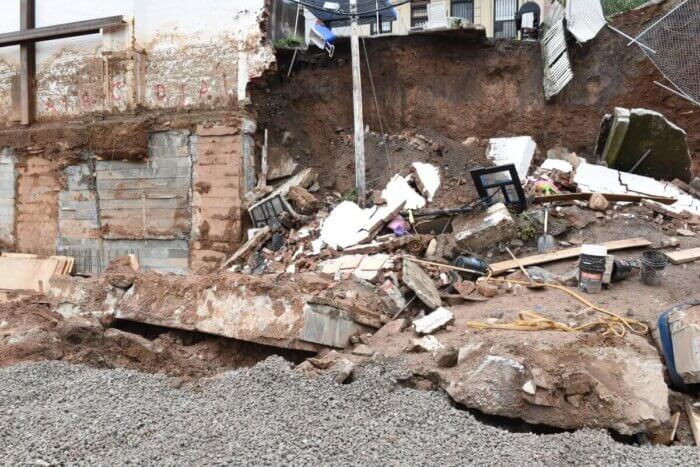 The construction site at 39th Street in Sunset Park following the wall collapse that killed Luis Almonte Sanchez.