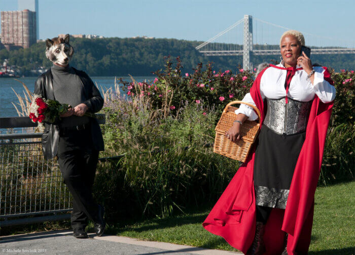 woman and man in wolf mask BWAC