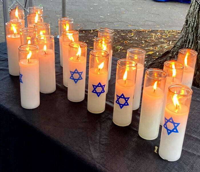 star of david candles at asser levy memorial