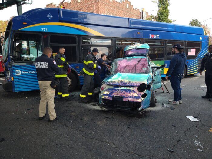 The car the suspect was driving sustained major damages.