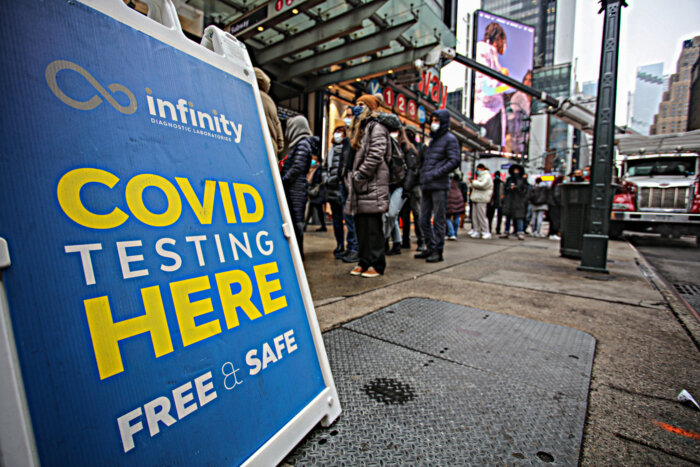 COVID test sign