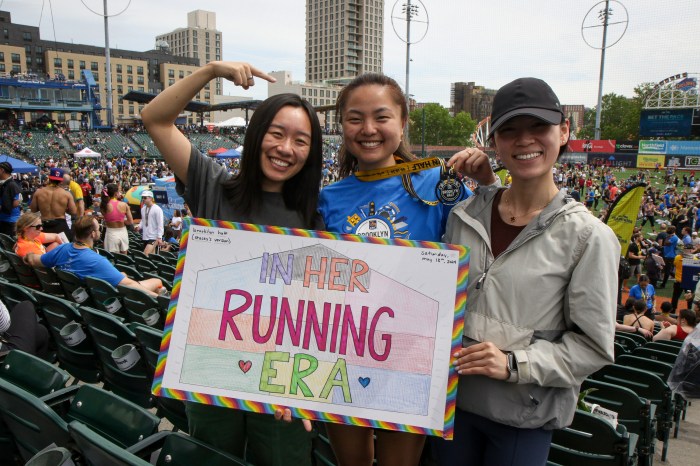 woman after running brooklyn half marathon