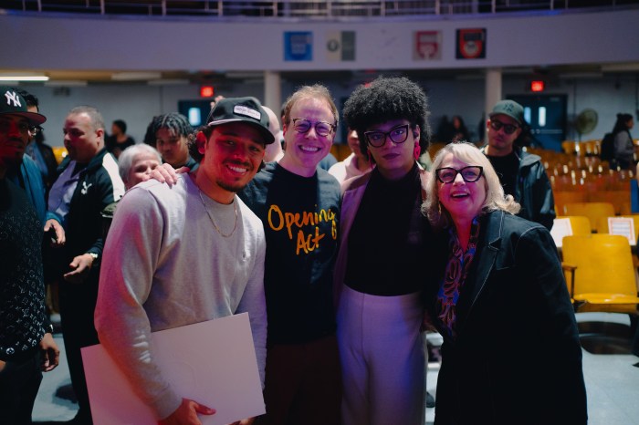 Ramos posed with members from Opening Act, the organization that brings acting programs to public schools in New York City. 