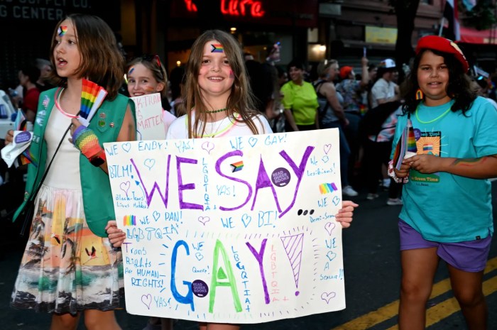 sign at brooklyn pride