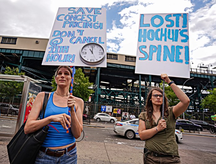 congestion pricing protest sign
