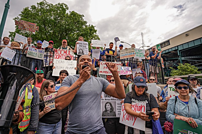 Jabari Brisport at congestion pricing protest
