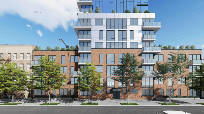 arrow linen rendering of building