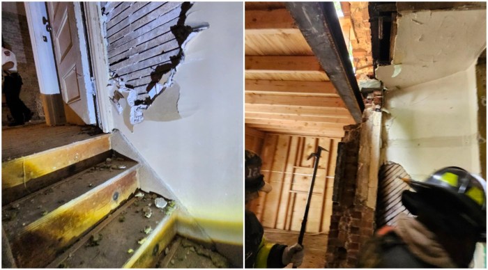 DOB inspectors found extensive work that was performed without permits