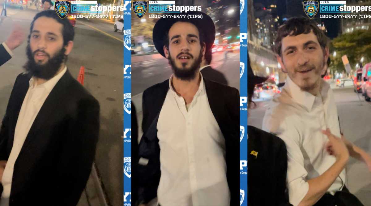 NYPD's Crimestoppers shared images of the alleged suspects who remain at large.