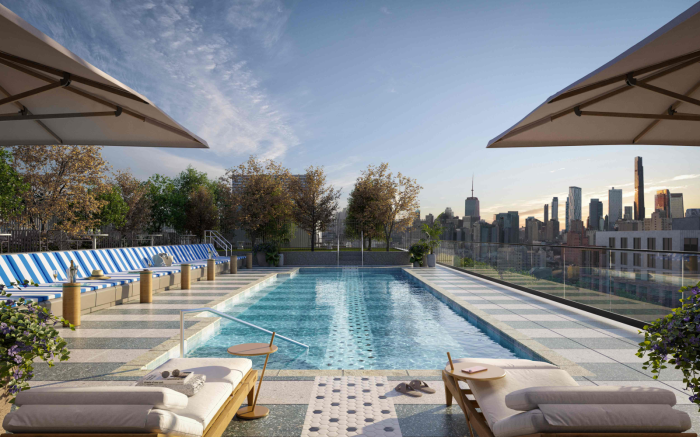 pool at union channel apartments