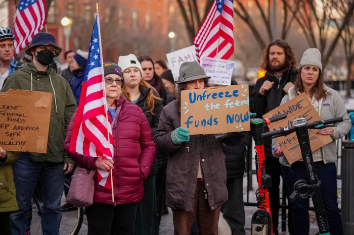 federal funding freeze protest