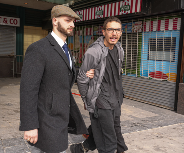 Andrew Pashinin pictured during a perp walk in Coney Island on Jan. 21.