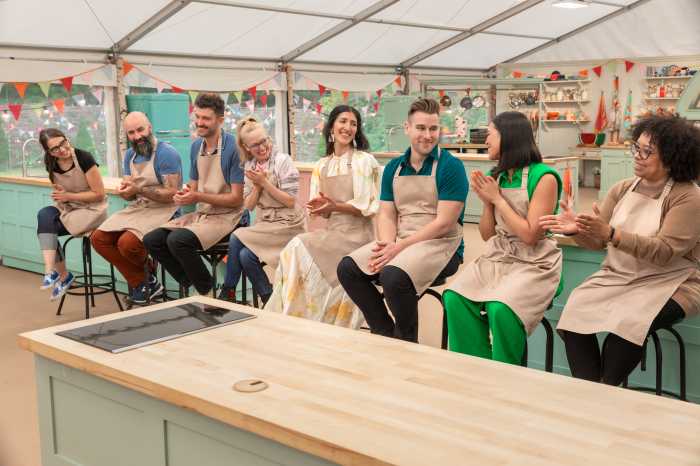 great american baking show row of bakers